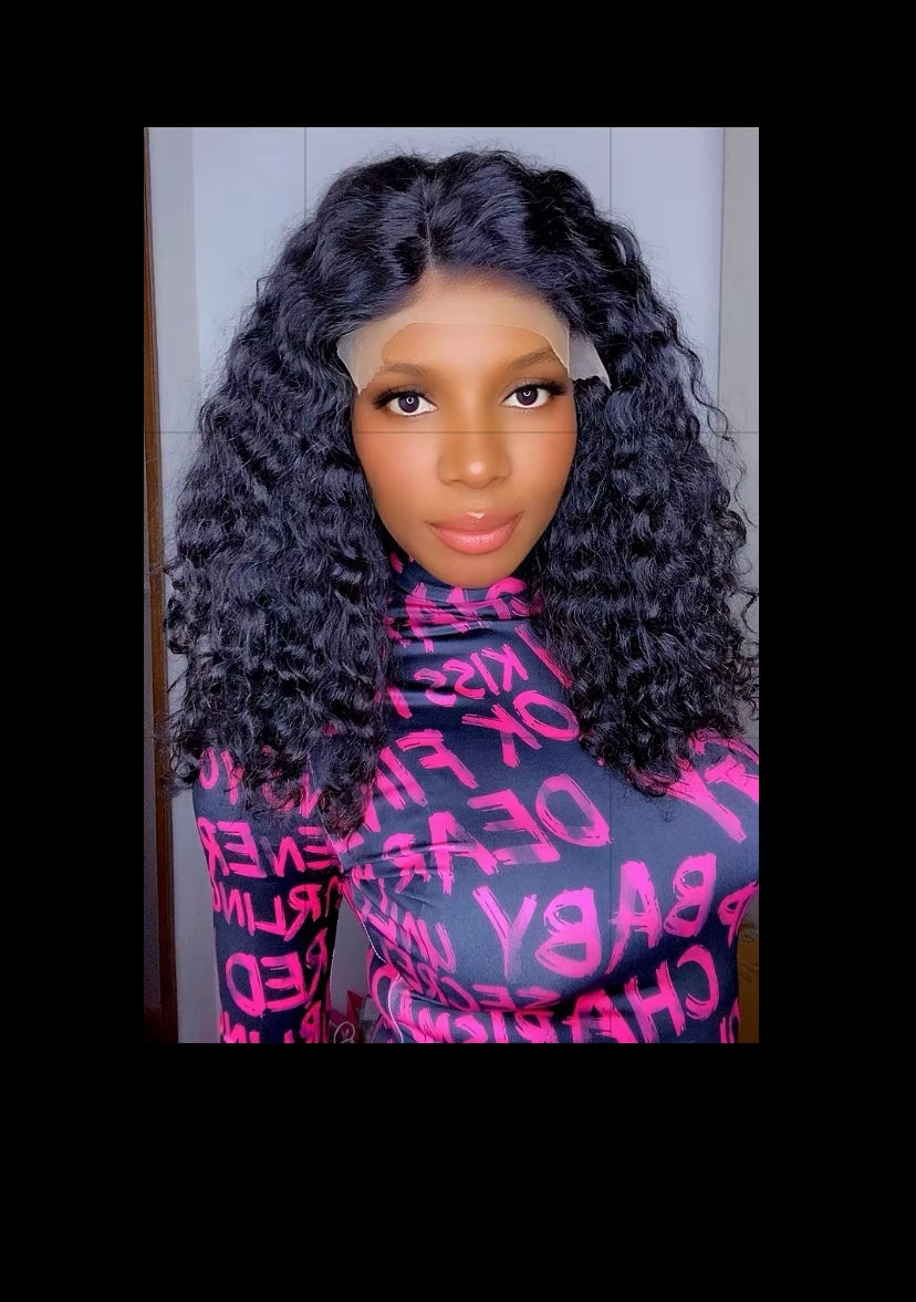 100% human hair water curls 16"