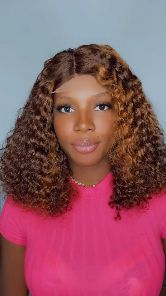 100% human hair water curls 14"