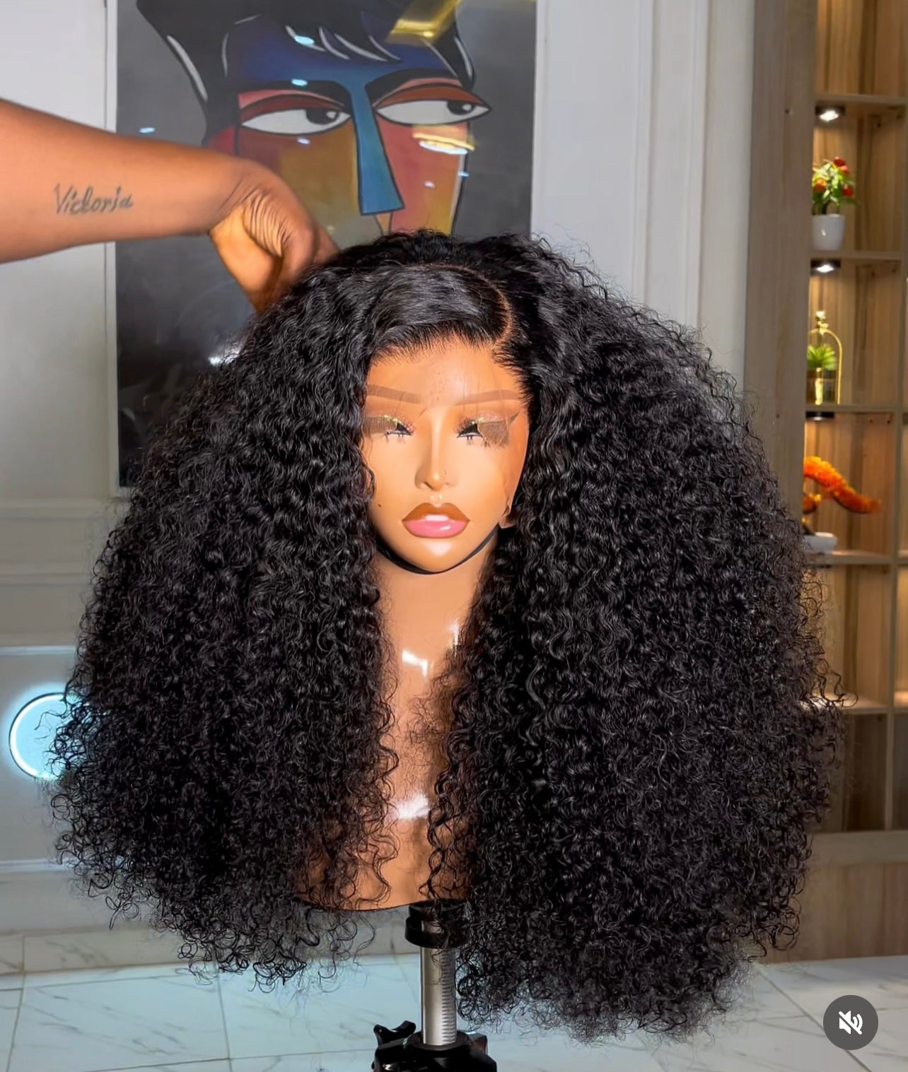 26 inches full frontal Gluless pixie curls 100% human hair